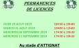 Date de permanences licences