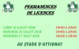 Permanences licences - Saison 2018-2019